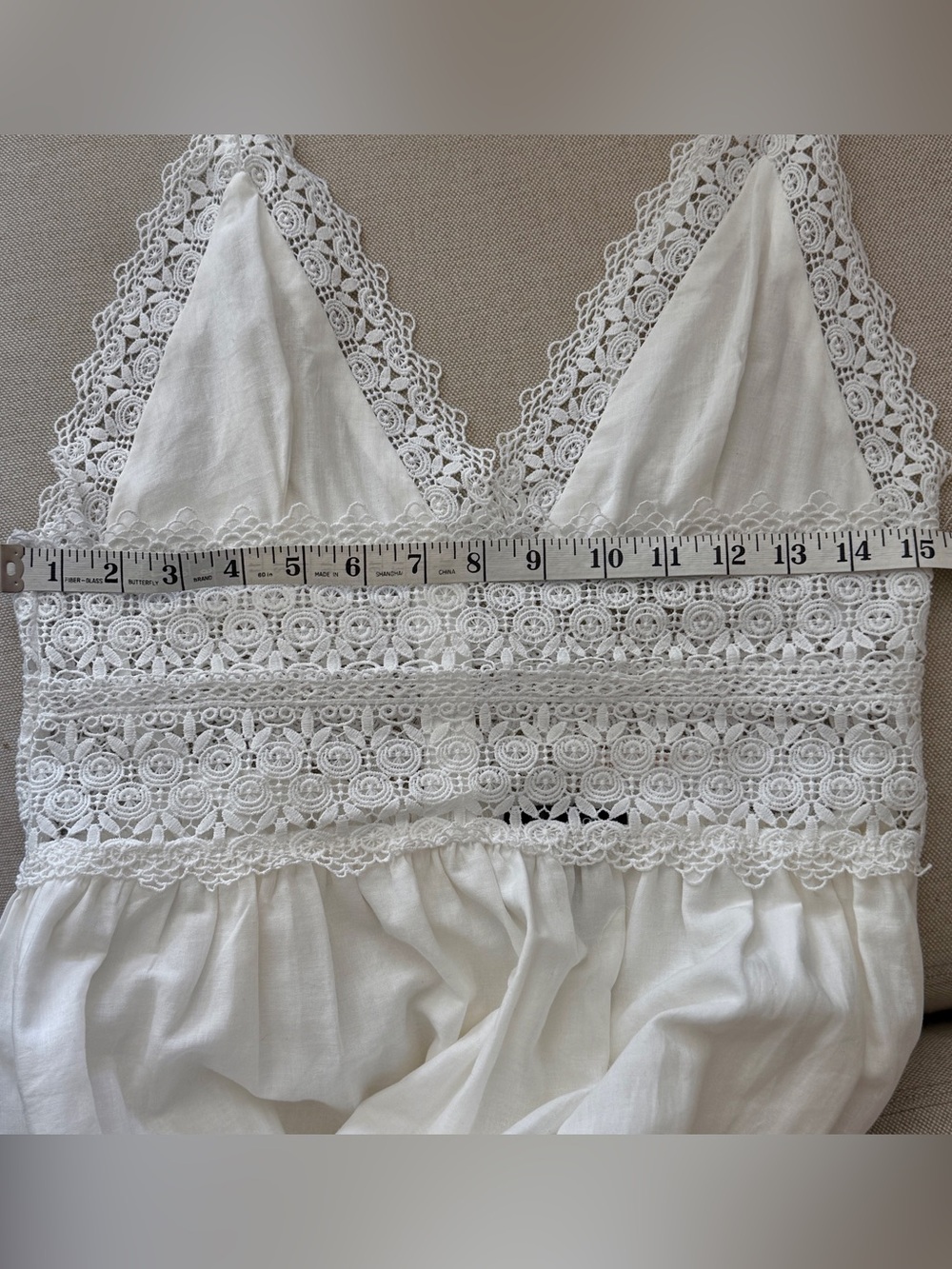 Aqua by Bloomie's Pretty White Maxi Sundress w/Spaghetti Straps & Lace Detail - Picture 11 of 13